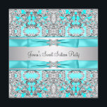 Silver Teal Blue Sweet sixteen Party Inbjudningar<br><div class="desc">Elegant silver tårblått sweet sixteen födelsedagsfest inbjudan. Denna vackra tealblåa födelsedagsfest inbjudan är lätt att anpassa för evenemanget genom att lägga till information om evenemanget,  typsnitt stil,  typsnitt storlek & färg och ordalydelse.</div>