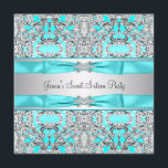 Silver Teal Blue Sweet sixteen Party Inbjudningar<br><div class="desc">Elegant silver tårblått sweet sixteen födelsedagsfest inbjudan. Denna vackra tealblåa födelsedagsfest inbjudan är lätt att anpassa för evenemanget genom att lägga till information om evenemanget,  typsnitt stil,  typsnitt storlek & färg och ordalydelse.</div>