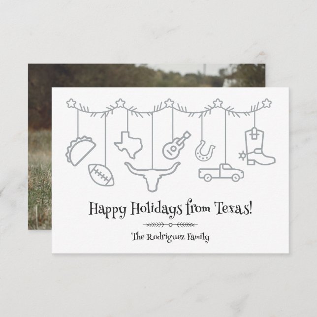 Silver Texas Helgdag Hanging Icons (Fram/baksida)