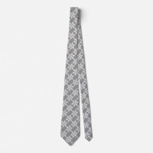 Silver Tie White Snöflingor Julvinter Slips