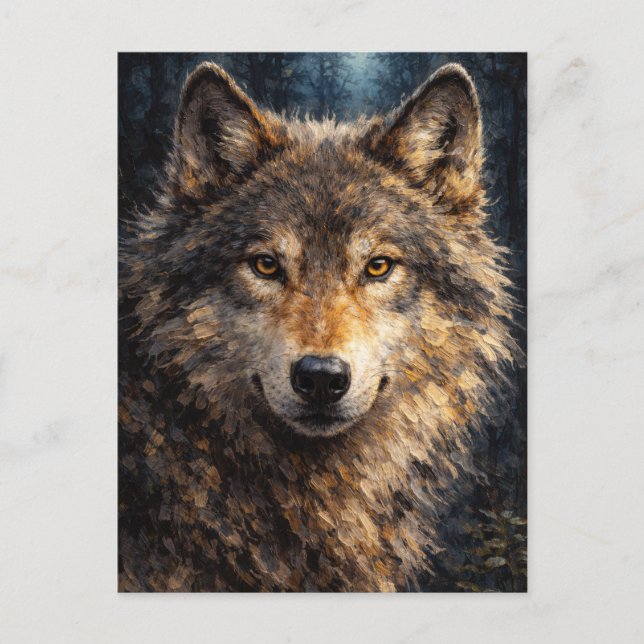 Silver Timber | Wolf Wildlife Art | Postcard Vykort (Framsida)