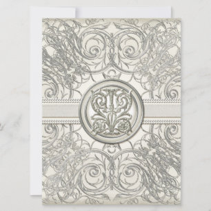 Silver Titta på inbjudan till Swirl Heart Elegant 