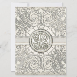 Silver Titta på inbjudan till Swirl Heart Elegant