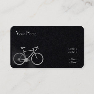 Silver tittar på cykel i svart affärskort visitkort