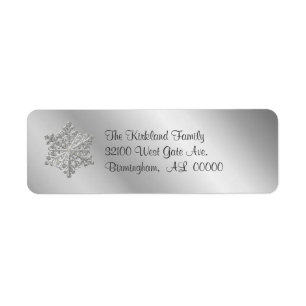 Silver tonar Snowflakeadressetiketter Returadress Etikett