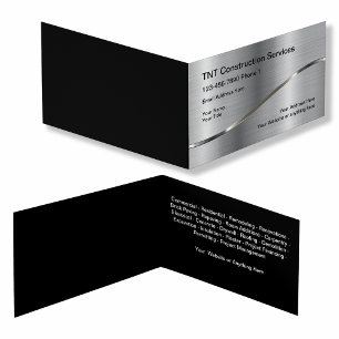Silver Tone Background Construction Services Visitkort