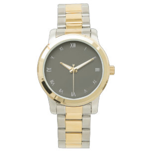 Silver Tone Roman Numerals Grönt Ansikte Wristwat Armbandsur