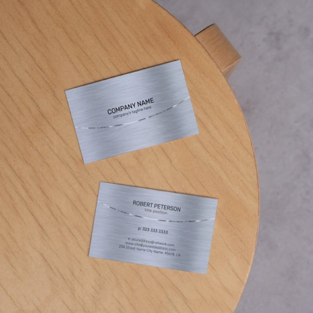 Silver tones Metallic Struktur Image Visitkort (Skapare uppladdad)