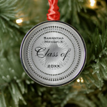 Silver tonklass för 2023 Star Studenten Ornament