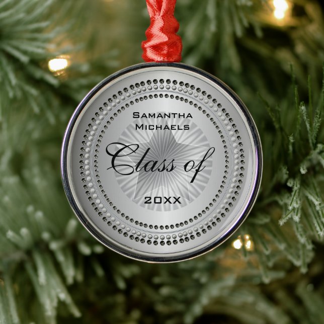 Silver tonklass för 2023 Star Studenten Ornament (Träd)