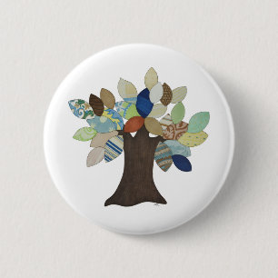 Silver Träd Pinback-knapp Knapp