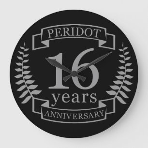 Silver Traditionellt bröllop år 16 år Stor Klocka