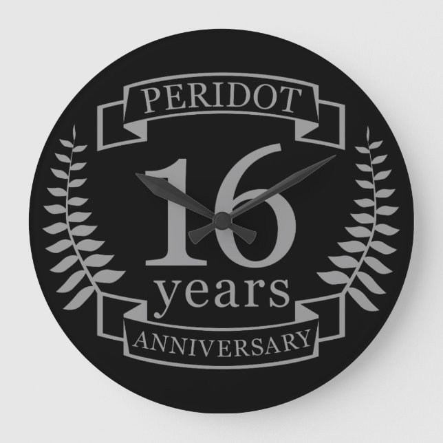 Silver Traditionellt bröllop år 16 år Stor Klocka (Framsida)