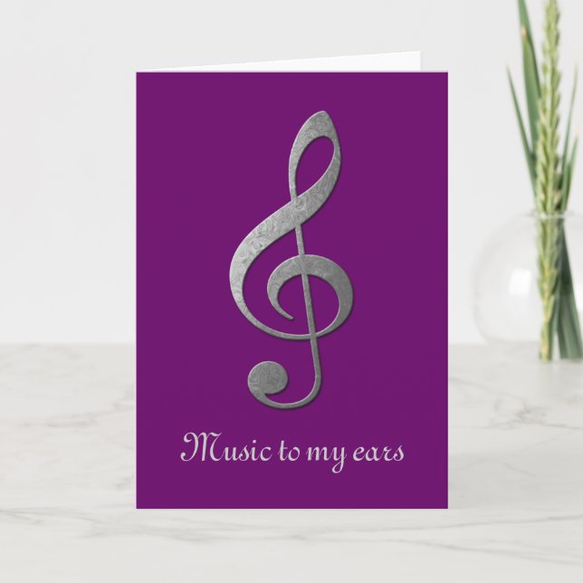 silver treble clef helgkort (Framsida)