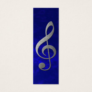 silver treble clef litet visitkort