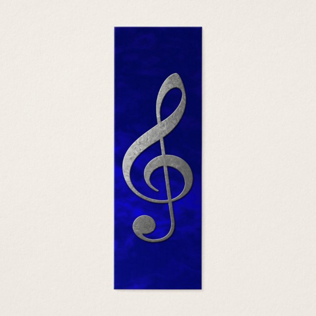 silver treble clef litet visitkort (Framsidan)