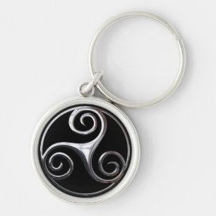 Silver Triskelion Rund Silverfärgad Nyckelring