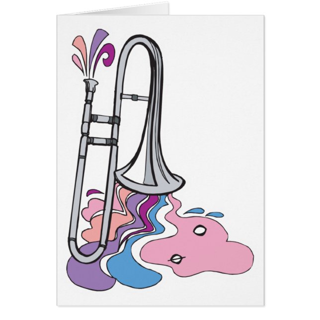 silver trombendesign hälsningskort (Framsidan)