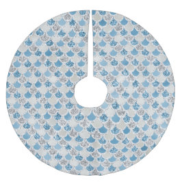 Silver Turkvoise Pearl Glitter Sjöjungfru Julgransmatta Borstad Polyester