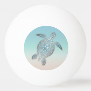 Silver Turquoise Havssköldpadda Strandstil Pingisboll