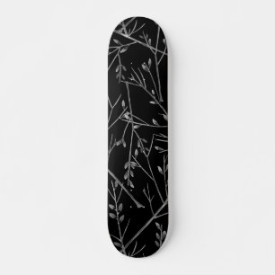 Silver Twigs på Black Mini Skateboard Bräda 18,5 Cm