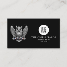 Silver Uggle Professionell Barberare Butik Logotyp Visitkort