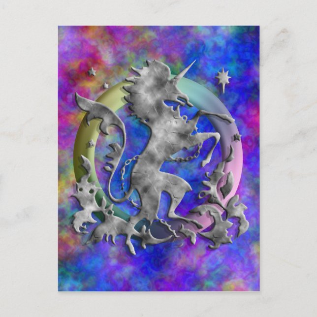 Silver Unicorn Herald Vykort (Framsida)