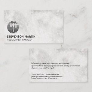 Silver Utensils Logotyp Marble Affärskort Visitkort