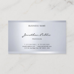 Silver-utseende för Modern Glam Plain Elegant Hand Visitkort