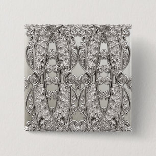 Silver utsmyckad modern knapp