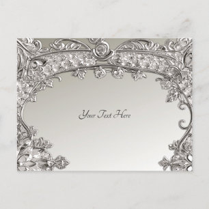 Silver utsmyckad modern vykort