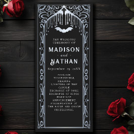 Silver Vampire Cathedral Gothic Bröllop Program