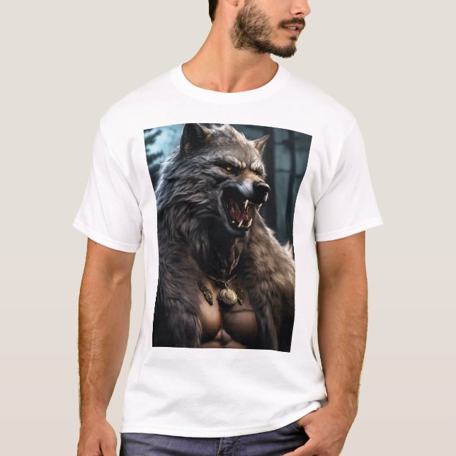 Silver varulv: Byggande av fruktan T-Shirt-design T Shirt (Framsida)