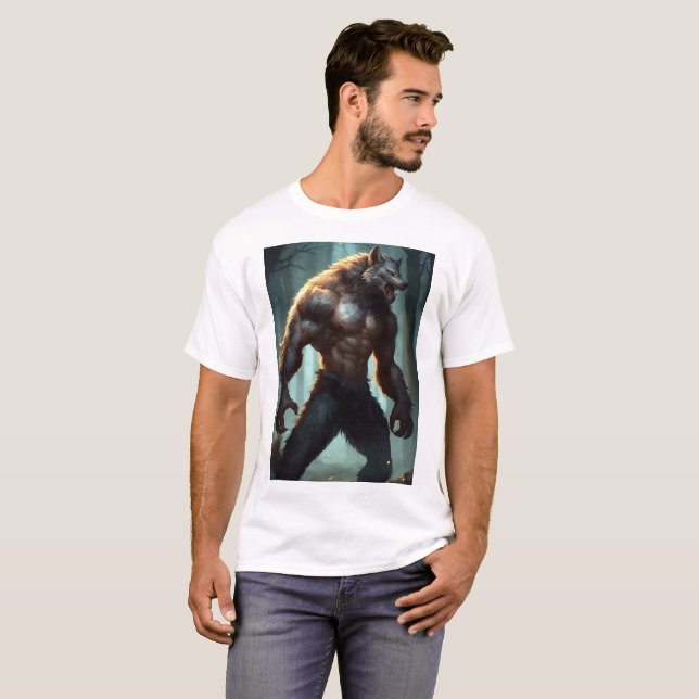Silver varulv: Byggande av fruktan T-Shirt-design T Shirt (Hel framsida)