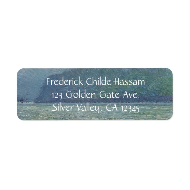 Silver Veil och Golden Gate av Childe Hassam Returadress Etikett (Framsidan)