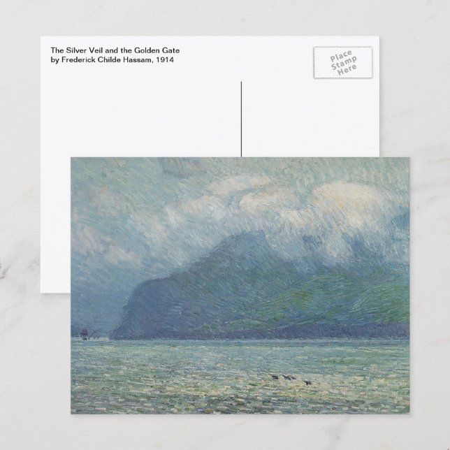 Silver Veil och Golden Gate av Childe Hassam Vykort (Fram/baksida)
