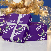 Silver Viking Helmet Skol Wrapping Papper