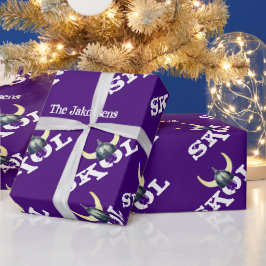 Silver Viking Helmet Skol Wrapping Papper Presentpapper