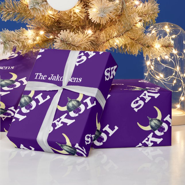 Silver Viking Helmet Skol Wrapping Papper Presentpapper (Helgdagar)