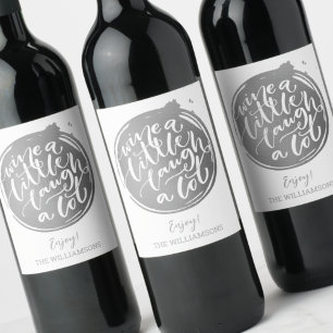Silver Vin Vin-etikett för Älskare Vinflaska Etikett