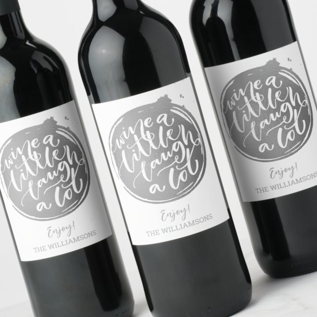 Silver Vin Vin-etikett för Älskare Vinflaska Etikett (Skapare uppladdad)