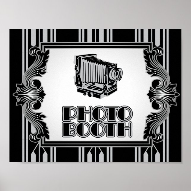 Silver Vintage Camera 1920's Photo Booth Poster (Framsidan)