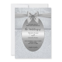 Silver Vintage med inbjudan till bröllopsbröllop