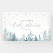 Silver Vinter Värld Barnkalas Banner