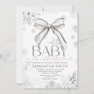 Silver vinterbåge Det är kallt ute Baby Shower Inbjudningar