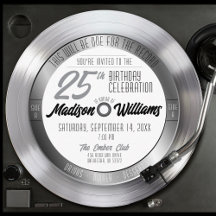 Silver Vinyl Record Retro 25:e Födelsedagsfesten