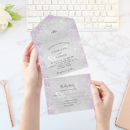 Silver violet butterflies sparkles bröllop