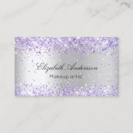 Silver violet glitter QR-skönhetsalong Visitkort