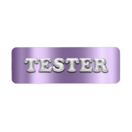 Silver Violet Lila 3D Tester Sample Contanter Returadress Etikett