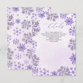 Silver Violetta Snöflingor Vinter Jul Bröllop Tilläggskort